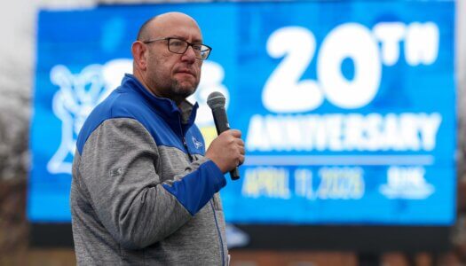 George Holman speaks during The Big Event kickoff.