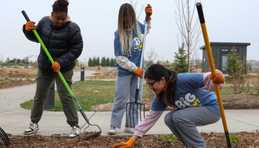 UNK students volunteer at Yanney Park.