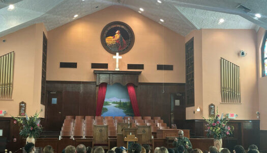 Students visit a historic church in Alabama.