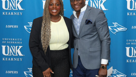 Godiva Kekeh is pictured during a UNK Student Government inauguration ceremony.