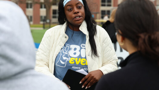 Godiva Kekeh helps organize The Big Event community service project earlier this month.
