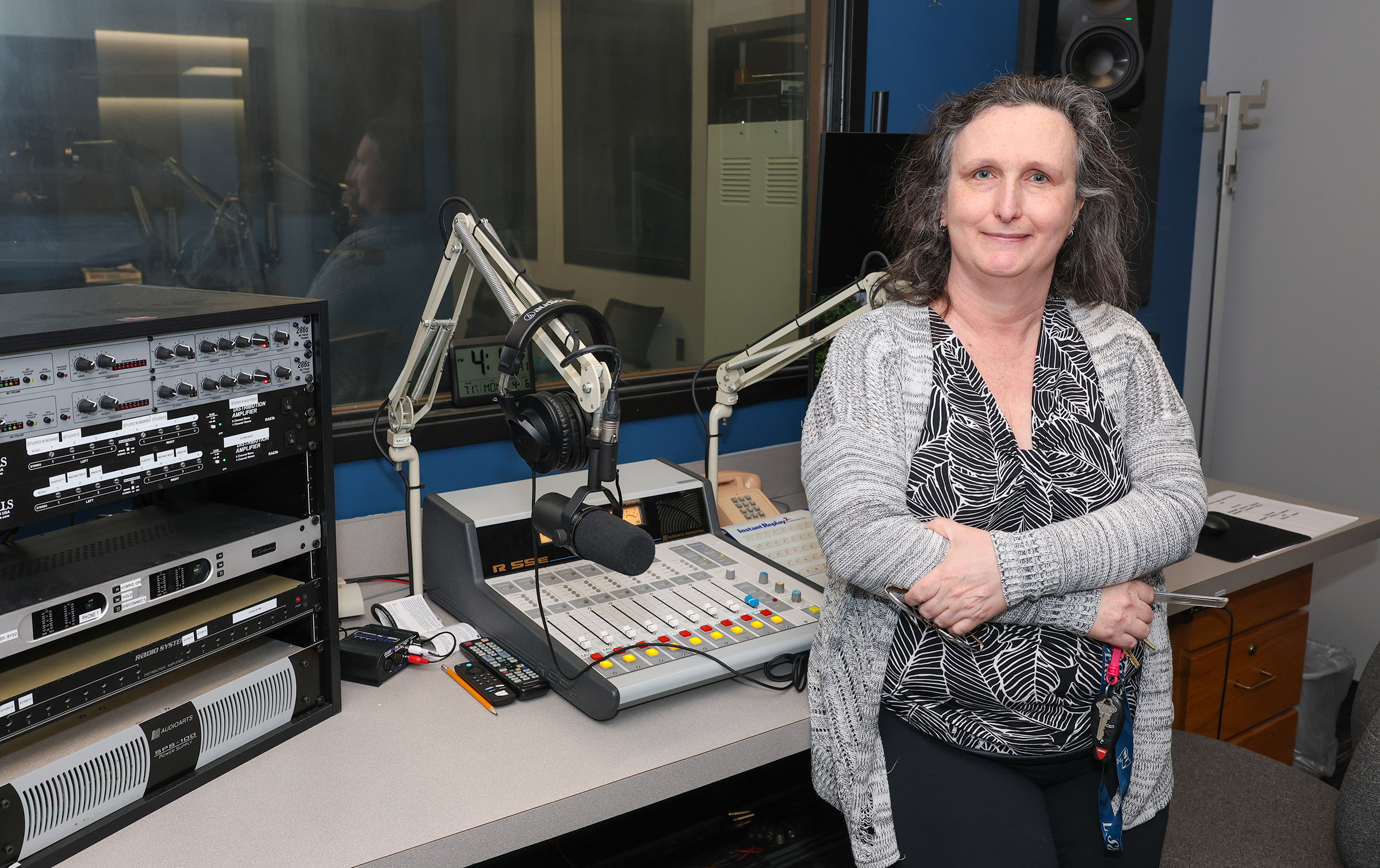 Stephanie Sandlin is pictured in the UNK campus radio studio.
