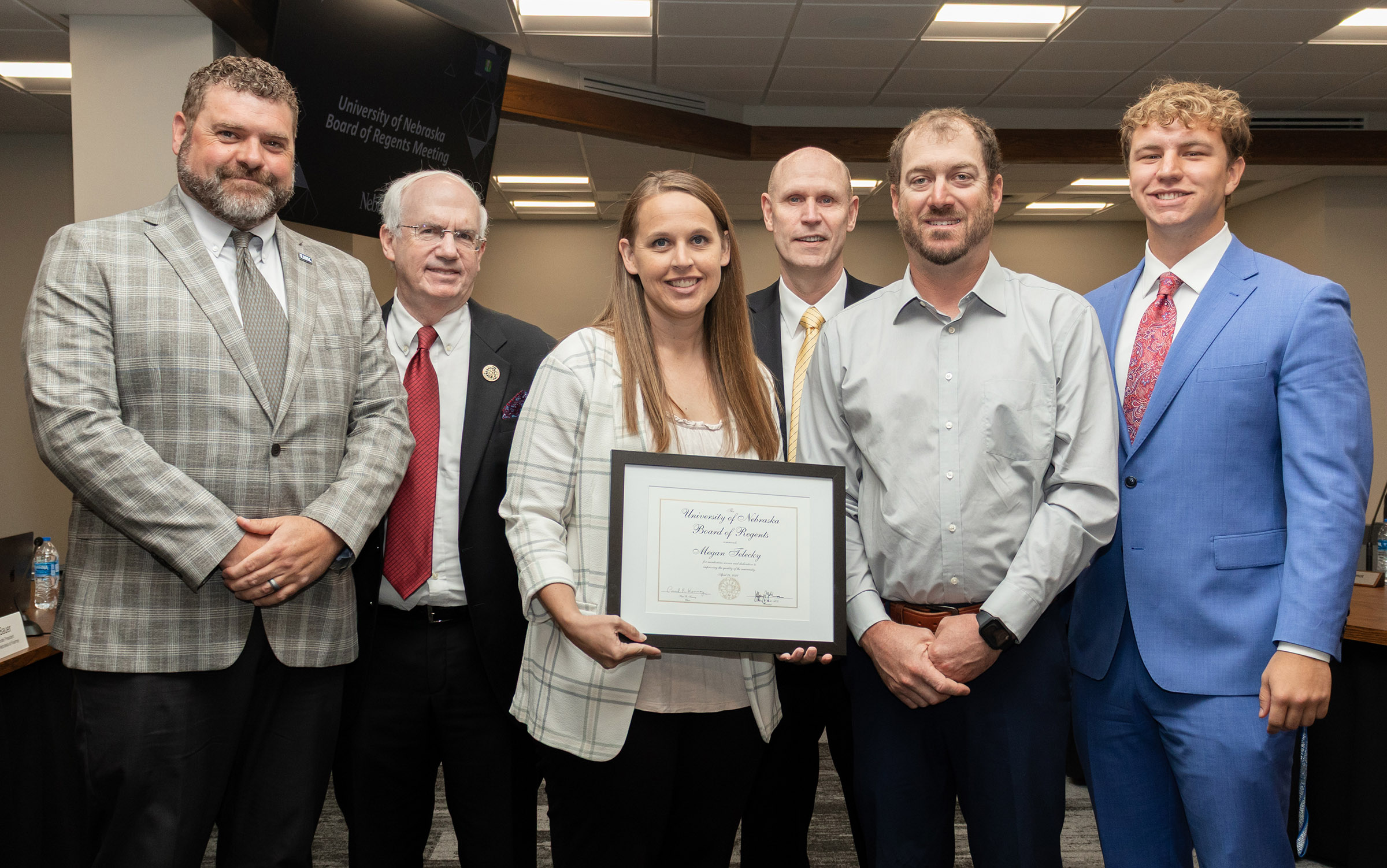 Megan Telecky receives KUDOS award from University of Nebraska Board of Regents