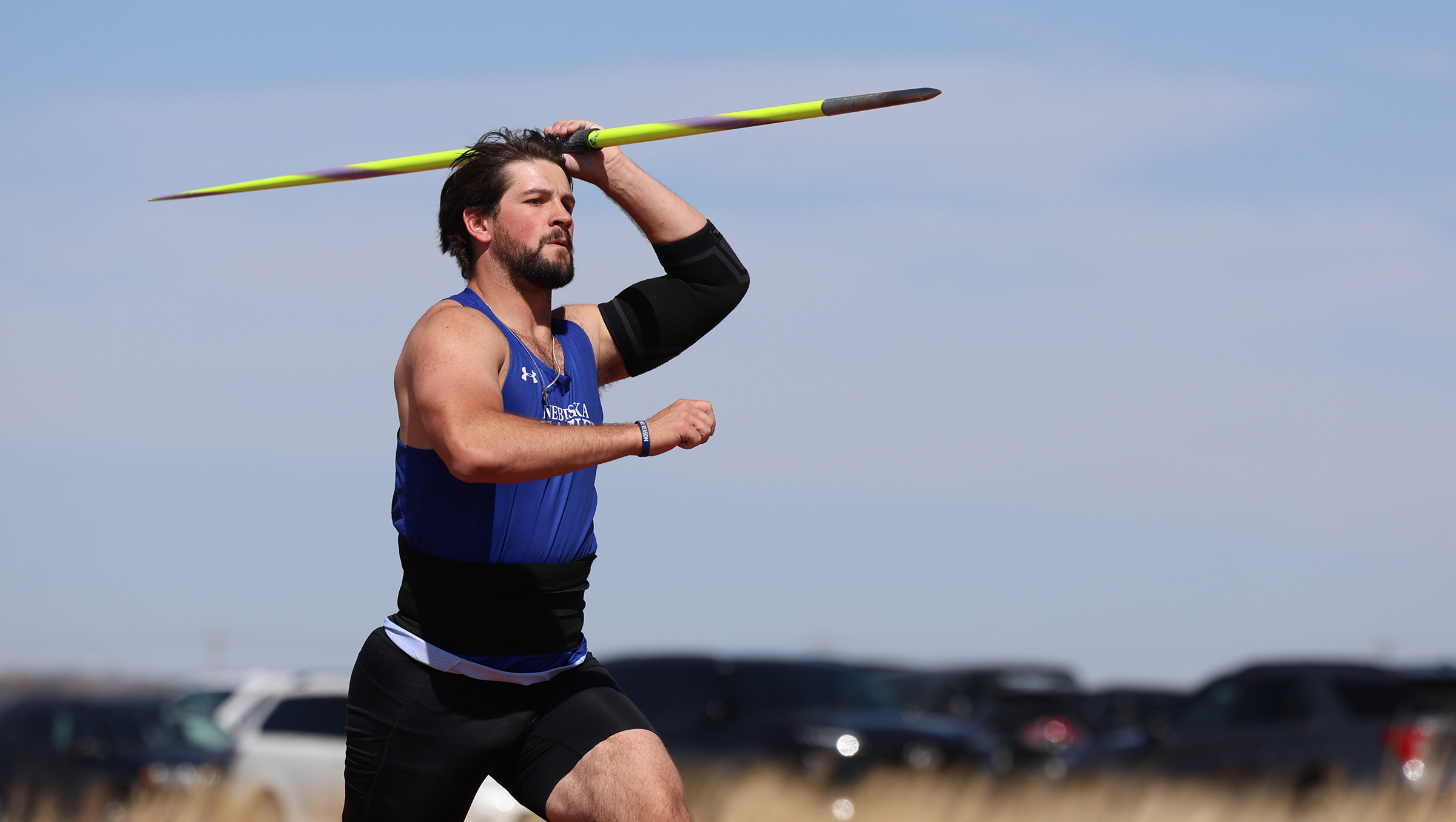 Rylan Basart throws the javelin.