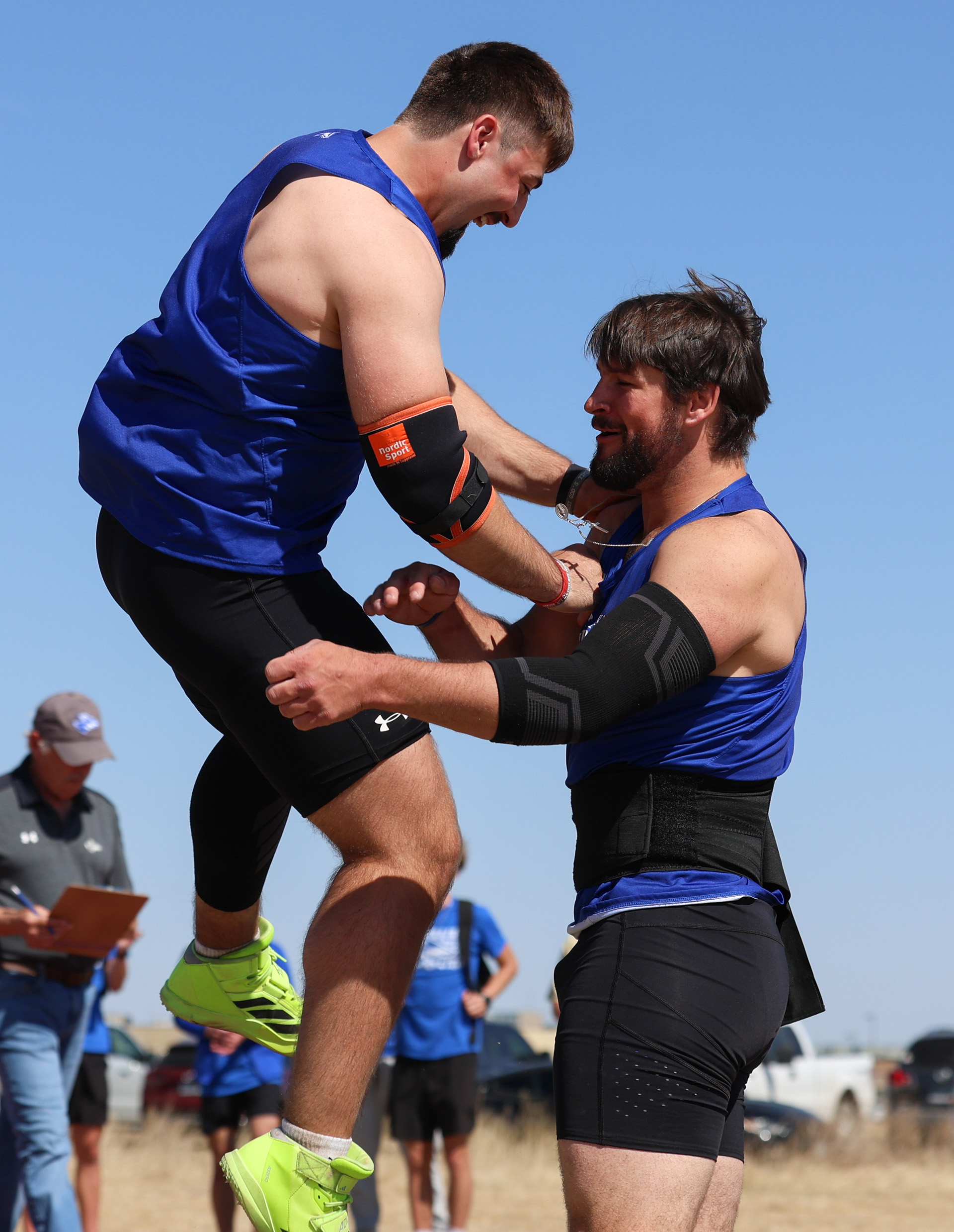 Rylan Basart celebrates with a teammate.