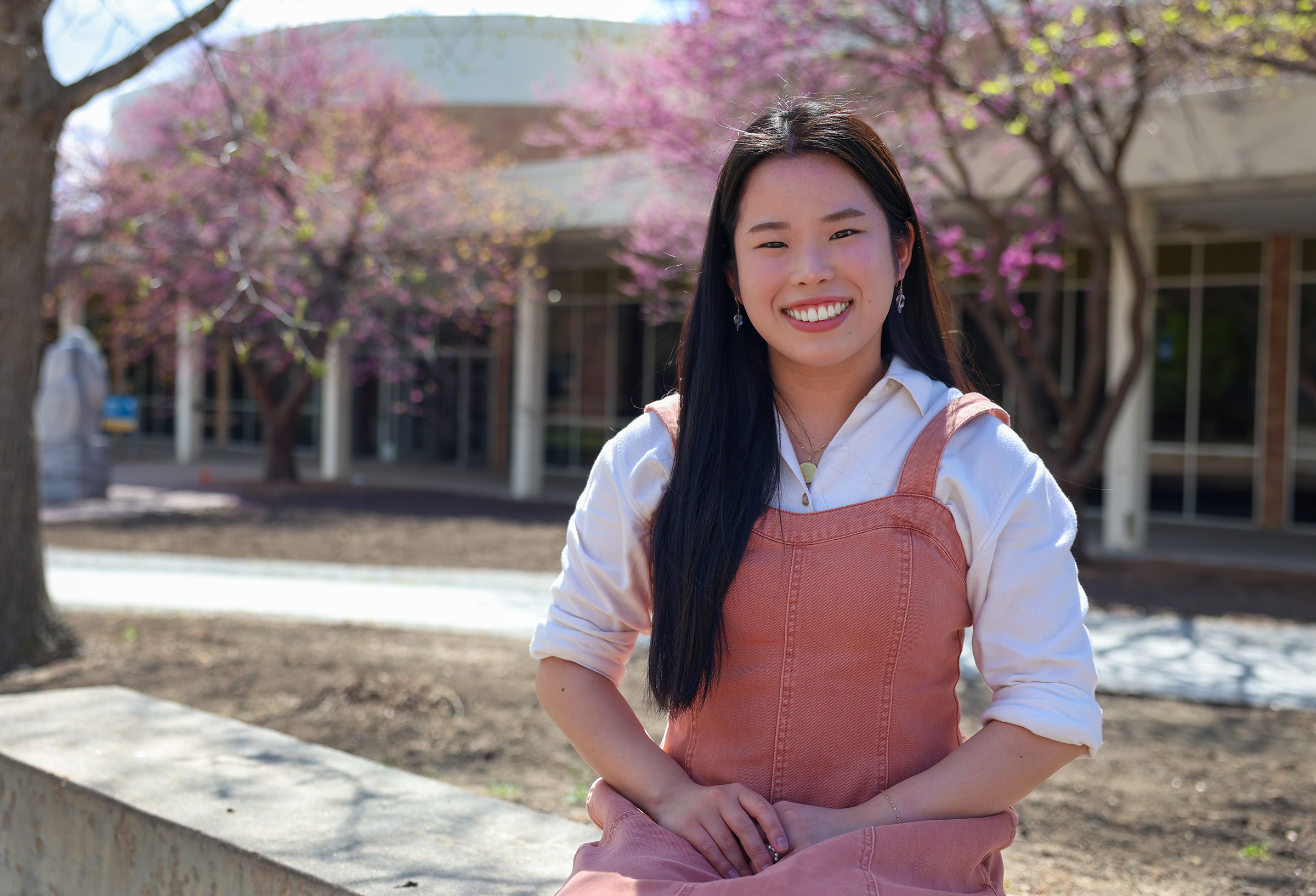 Sayo Kajiyama poses for a photo on the UNK campus.