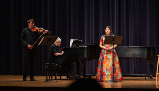 Sayo Kajiyama sings during her senior recital at UNK.