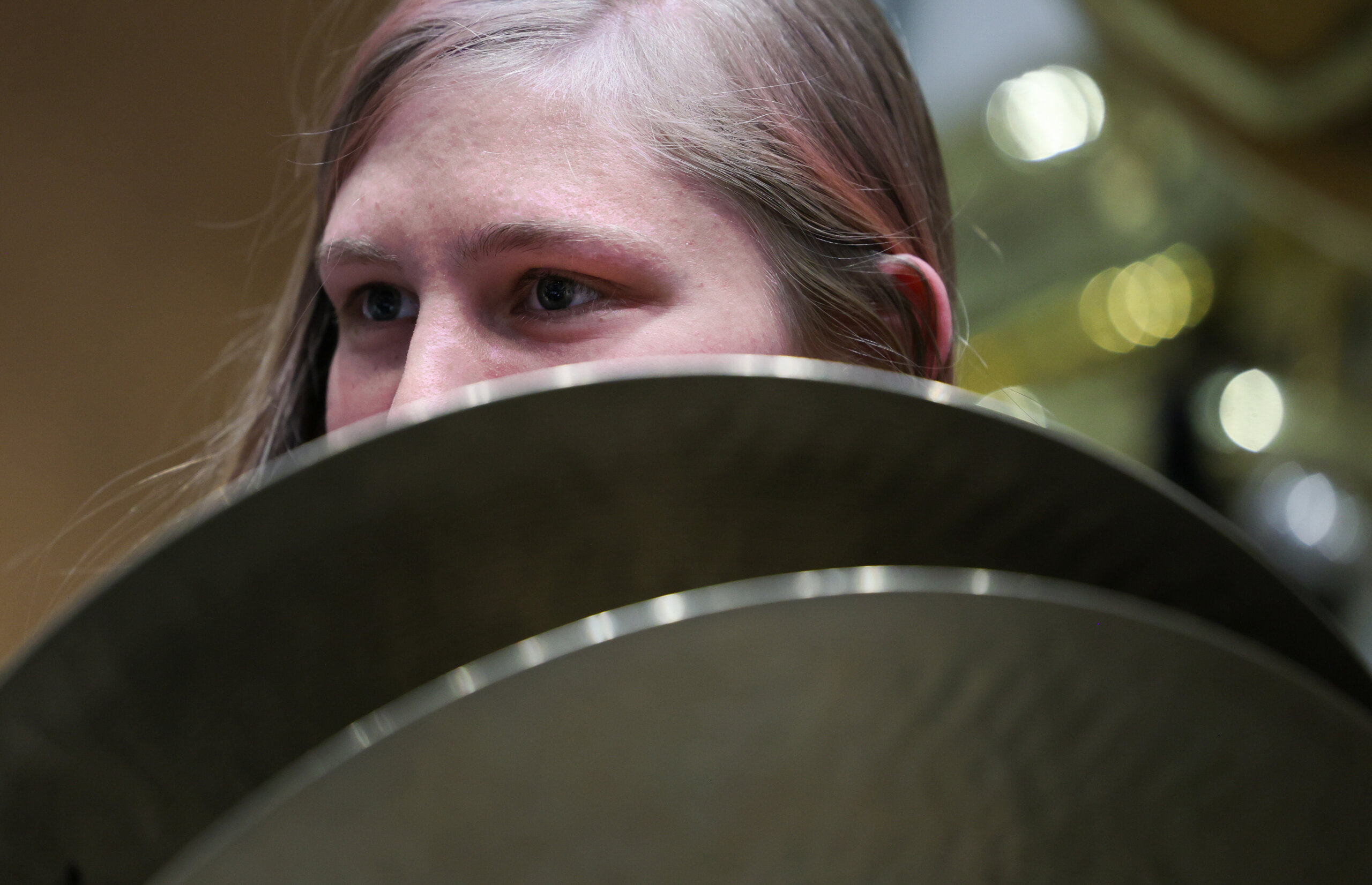 A student plays the symbols.