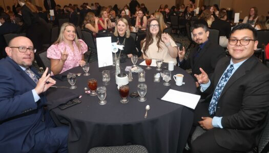 FSL awards banquet attendees pose for a photo.