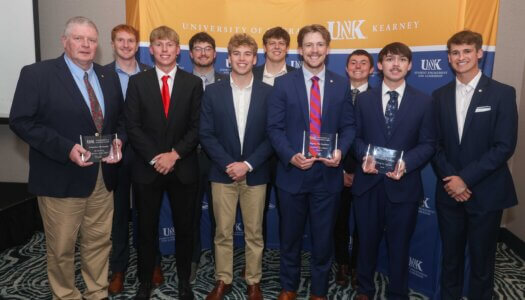 Sigma Phi Epsilon with their awards.