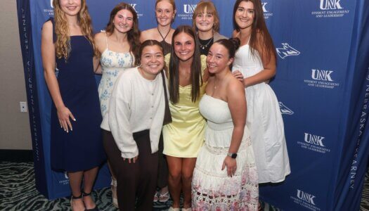 FSL awards banquet attendees pose for a photo.