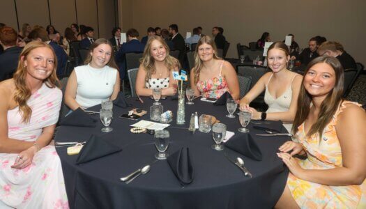 FSL awards banquet attendees pose for a photo.