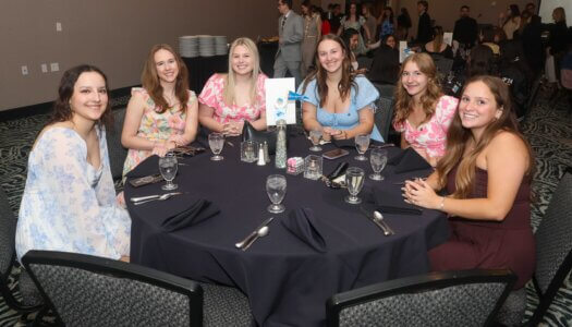 FSL awards banquet attendees pose for a photo.
