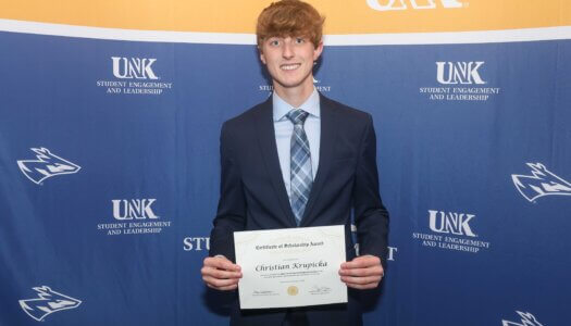 Christian Krupicka receives an FSL scholarship.