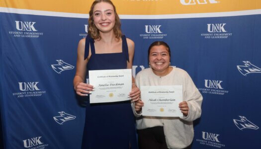 Amelia Dieckman and Aleah Chamberlain receive FSL scholarships.