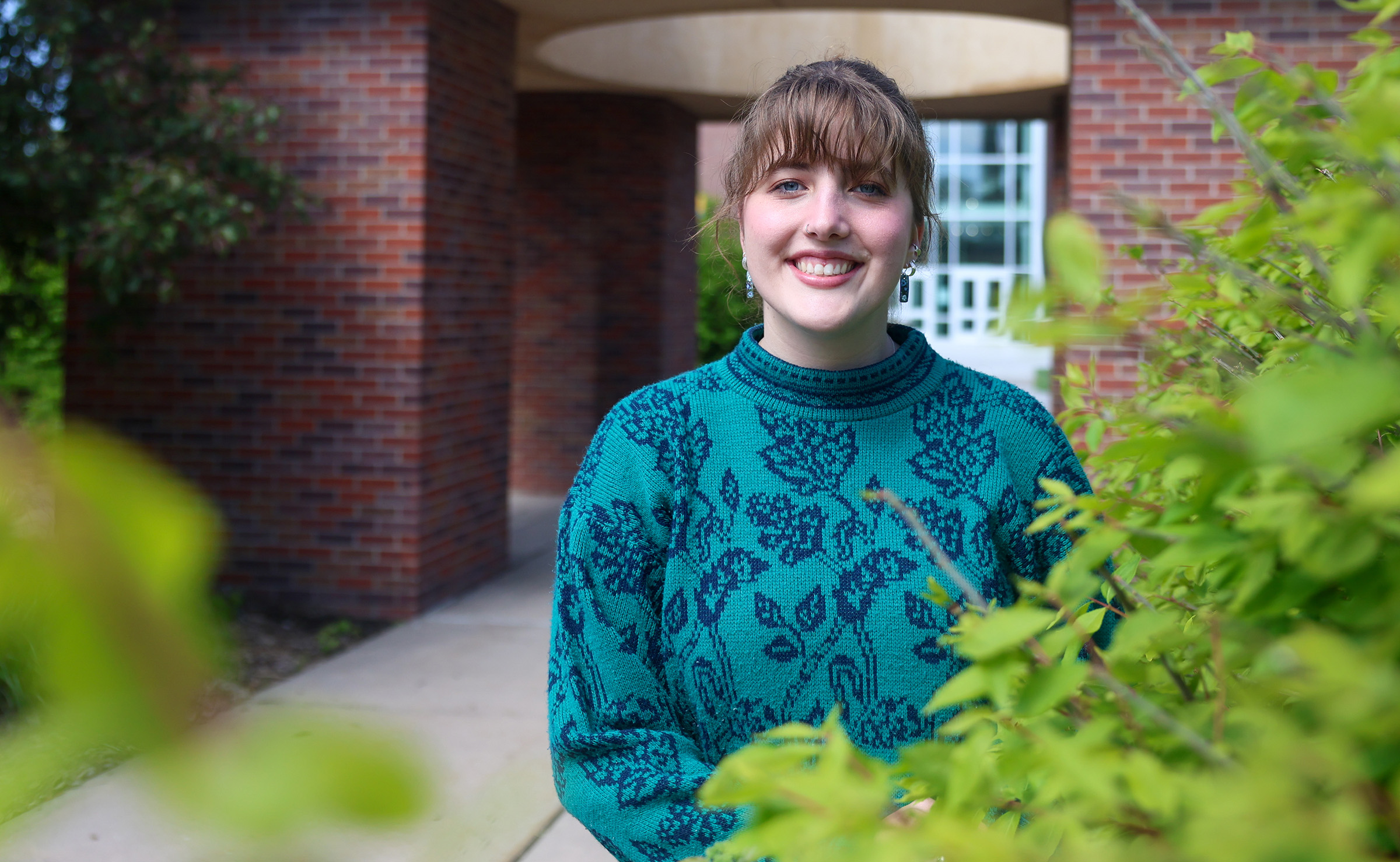 Kailey Wilcox poses for a photo on the UNK campus.