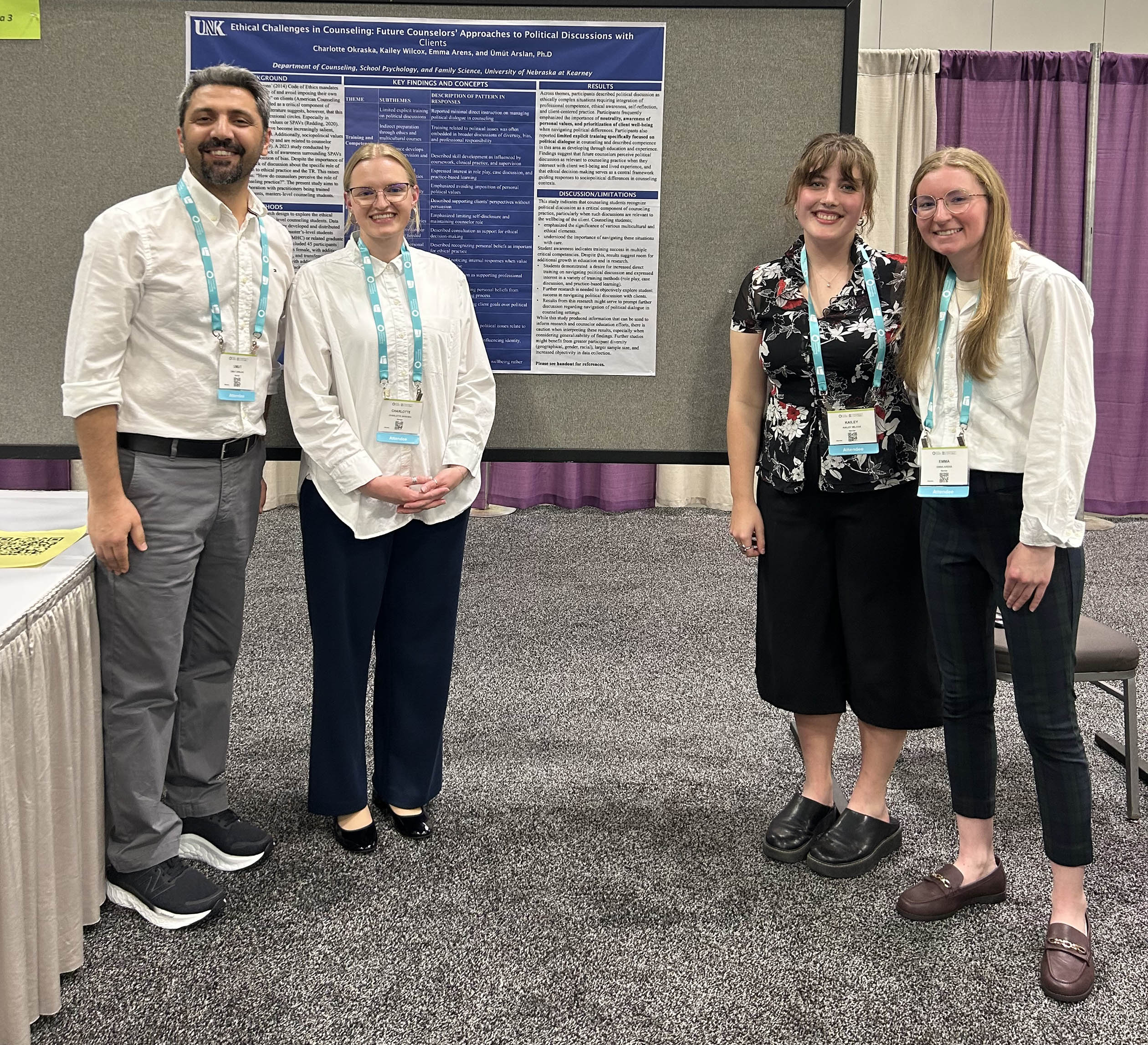 A group photo with Ümüt Arslan, Charlotte Okraska, Kailey Wilcox and Emma Arens.
