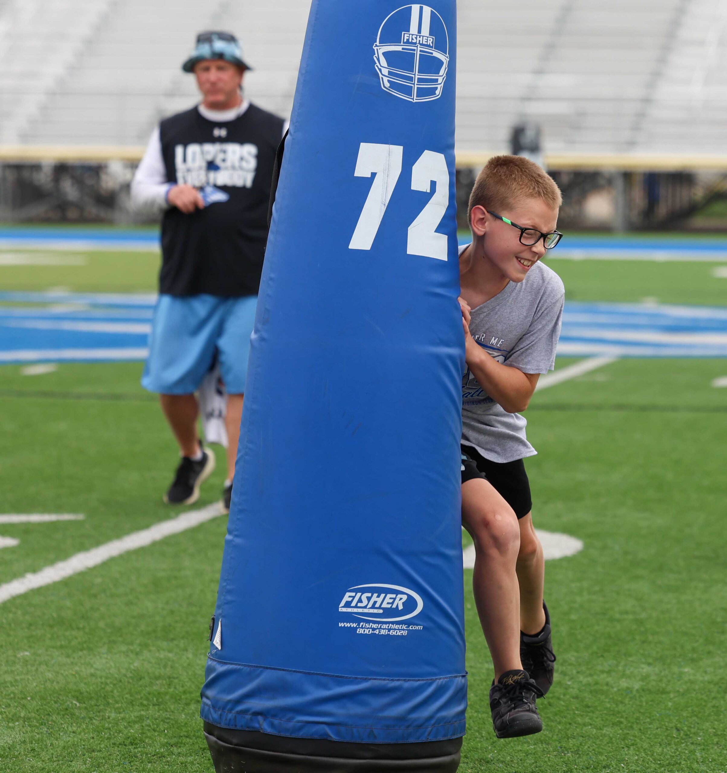 The Little Lopers youth football camp at Cope Stadium.