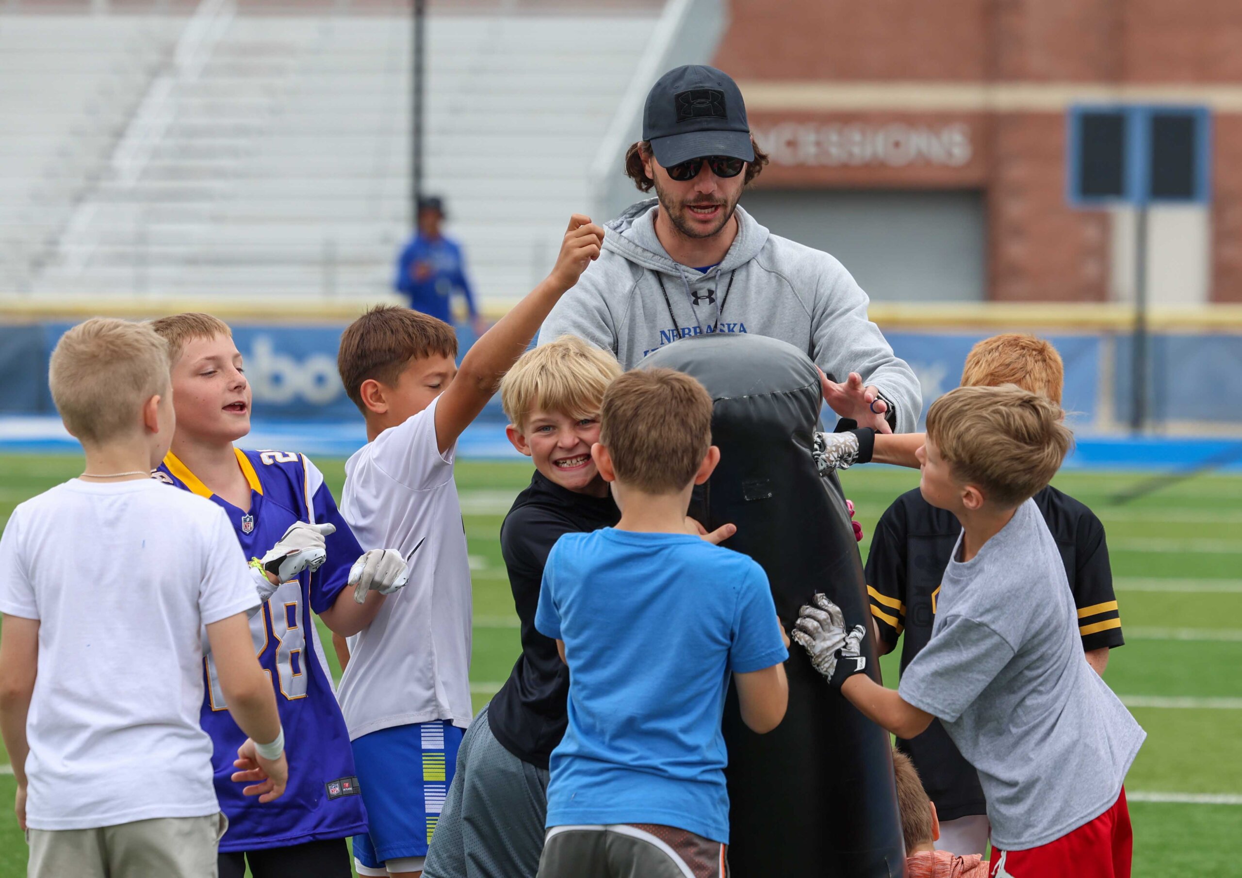 The Little Lopers youth football camp at Cope Stadium.