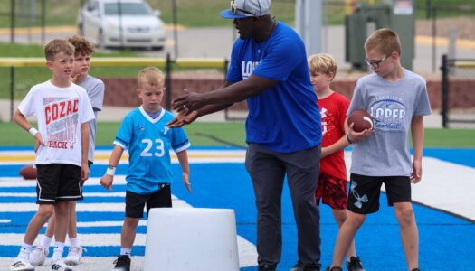 The Little Lopers youth football camp at Cope Stadium.