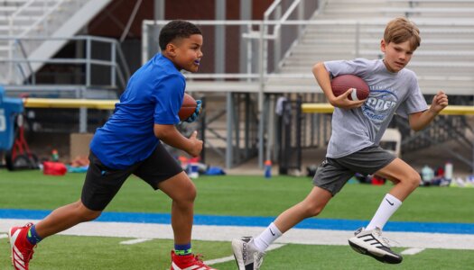 The Little Lopers youth football camp at Cope Stadium.