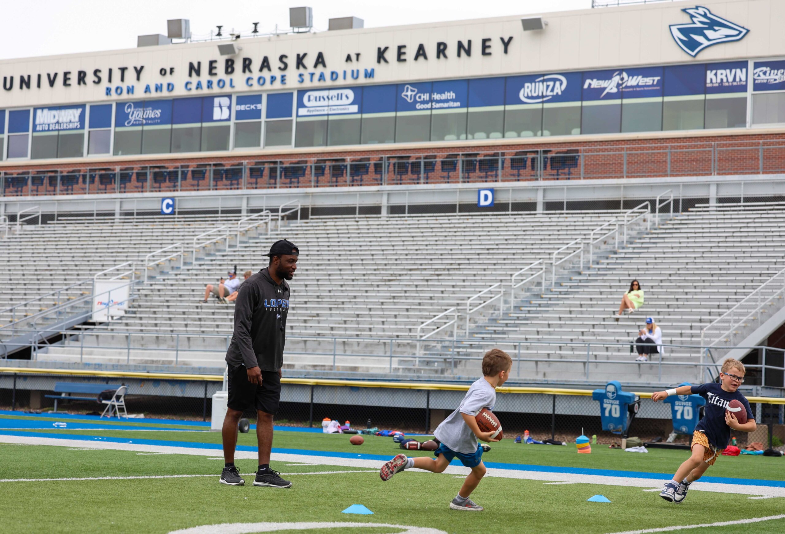 The Little Lopers youth football camp at Cope Stadium.