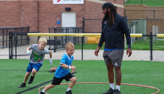 The Little Lopers youth football camp at Cope Stadium.