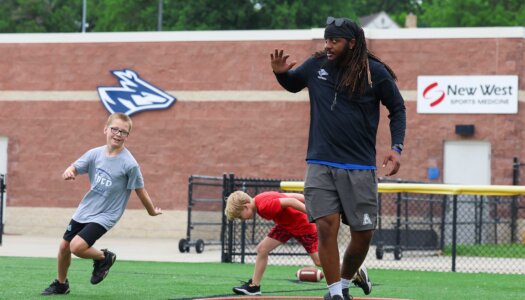 The Little Lopers youth football camp at Cope Stadium.