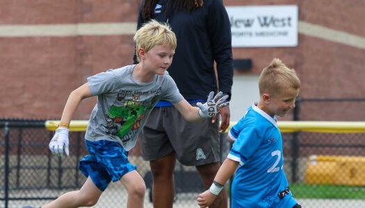 The Little Lopers youth football camp at Cope Stadium.