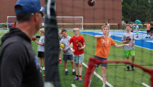 The Little Lopers youth football camp at Cope Stadium.