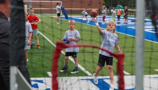 The Little Lopers youth football camp at Cope Stadium.
