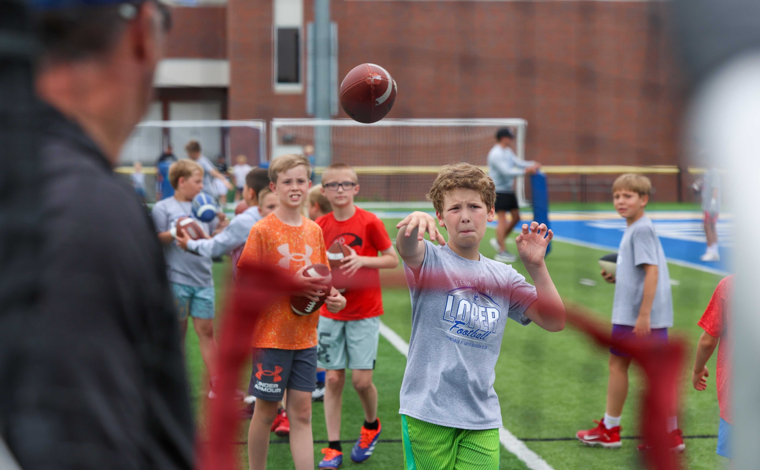 The Little Lopers youth football camp at Cope Stadium.