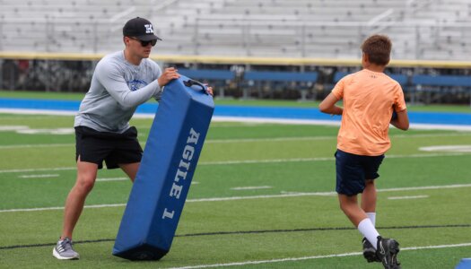 The Little Lopers youth football camp at Cope Stadium.