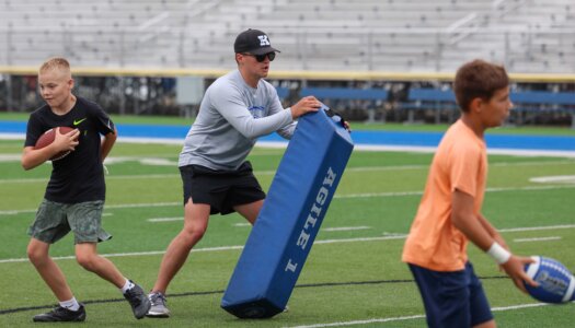 The Little Lopers youth football camp at Cope Stadium.