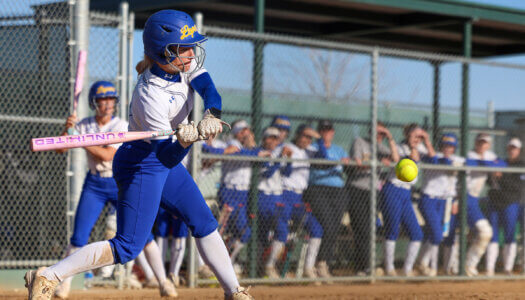 Mary Chvatal swings at a pitch.
