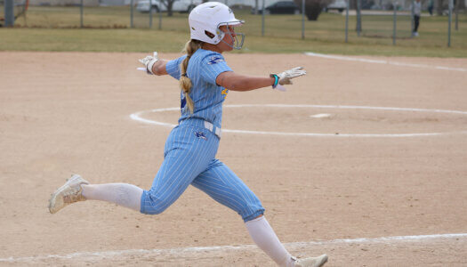 Mary Chvatal runs the bases.