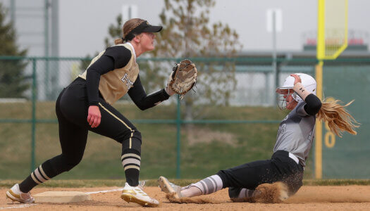 Mary Chvatal slides into a base.