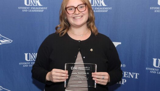 Alpha Omicron Pi receives the Outstanding Community Relations Awards.
