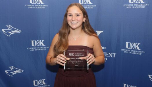 Addie Schuka receives the Outstanding Sorority New Member Award.