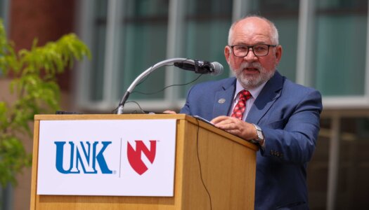 University of Nebraska Regent Paul Kenney speaks during Thursday's celebration.