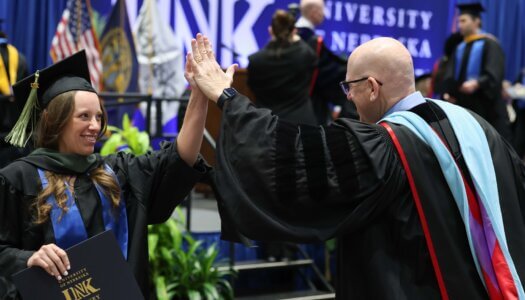 More than 700 students earn undergraduate and graduate at UNK's commencement ceremony.