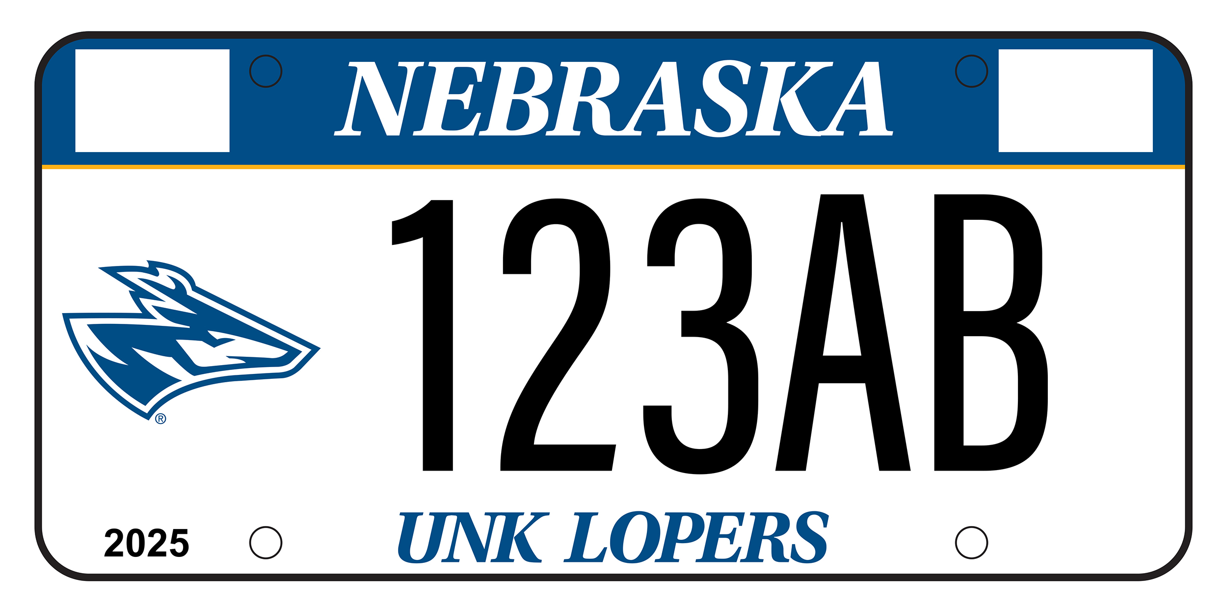 The UNK specialty license plates.