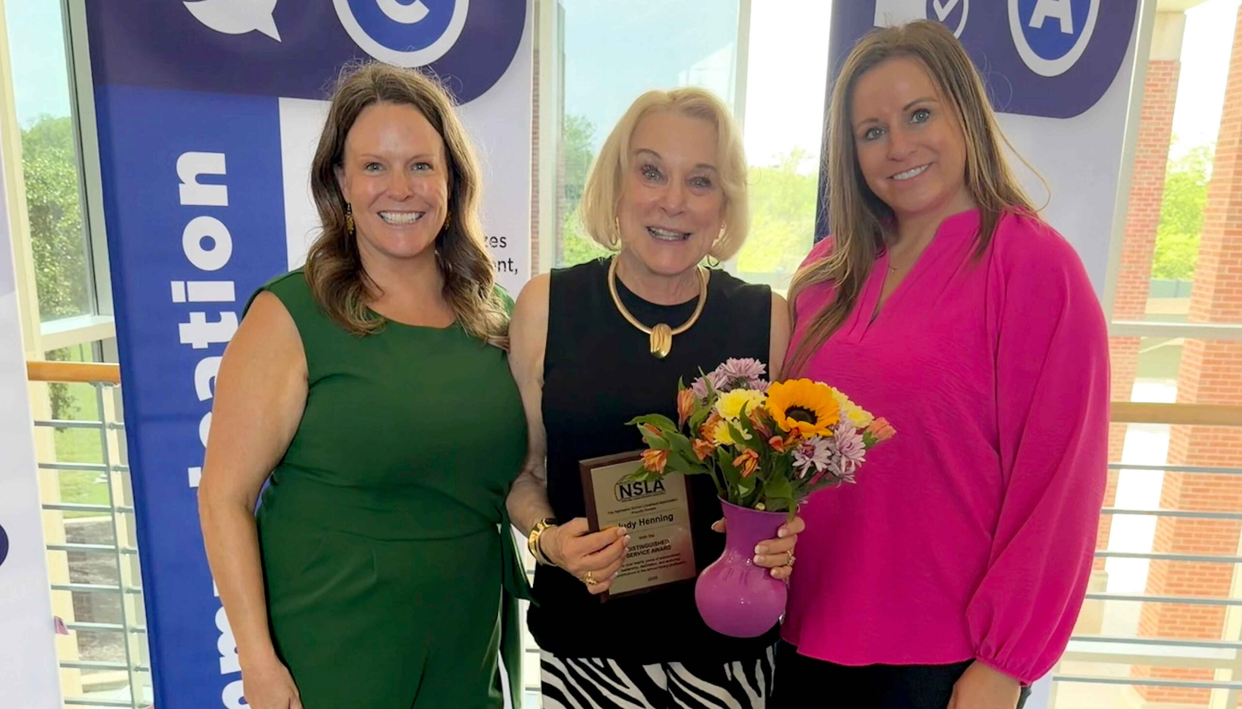 Judy Henning receives service award from Nebraska School Librarians Association