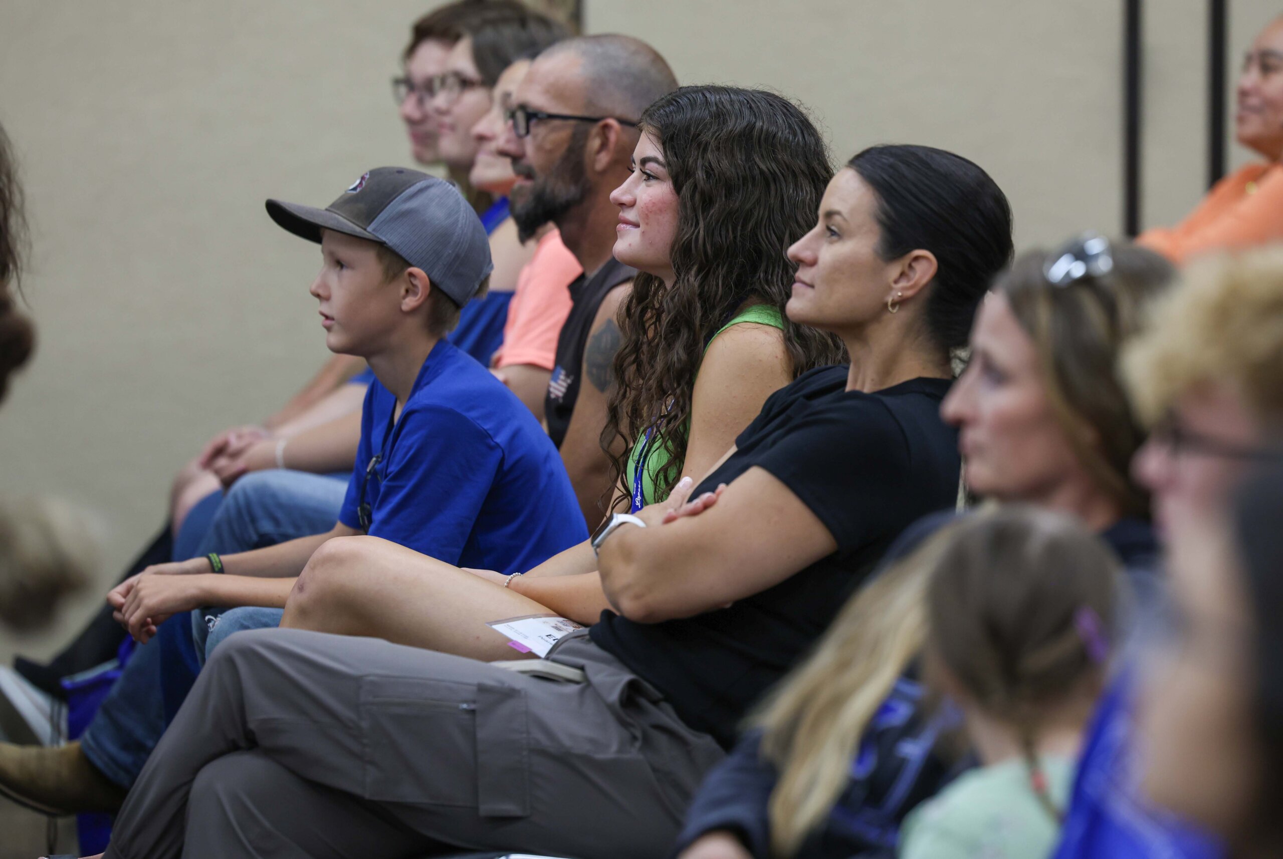 Students and families watch a skit at NSE.