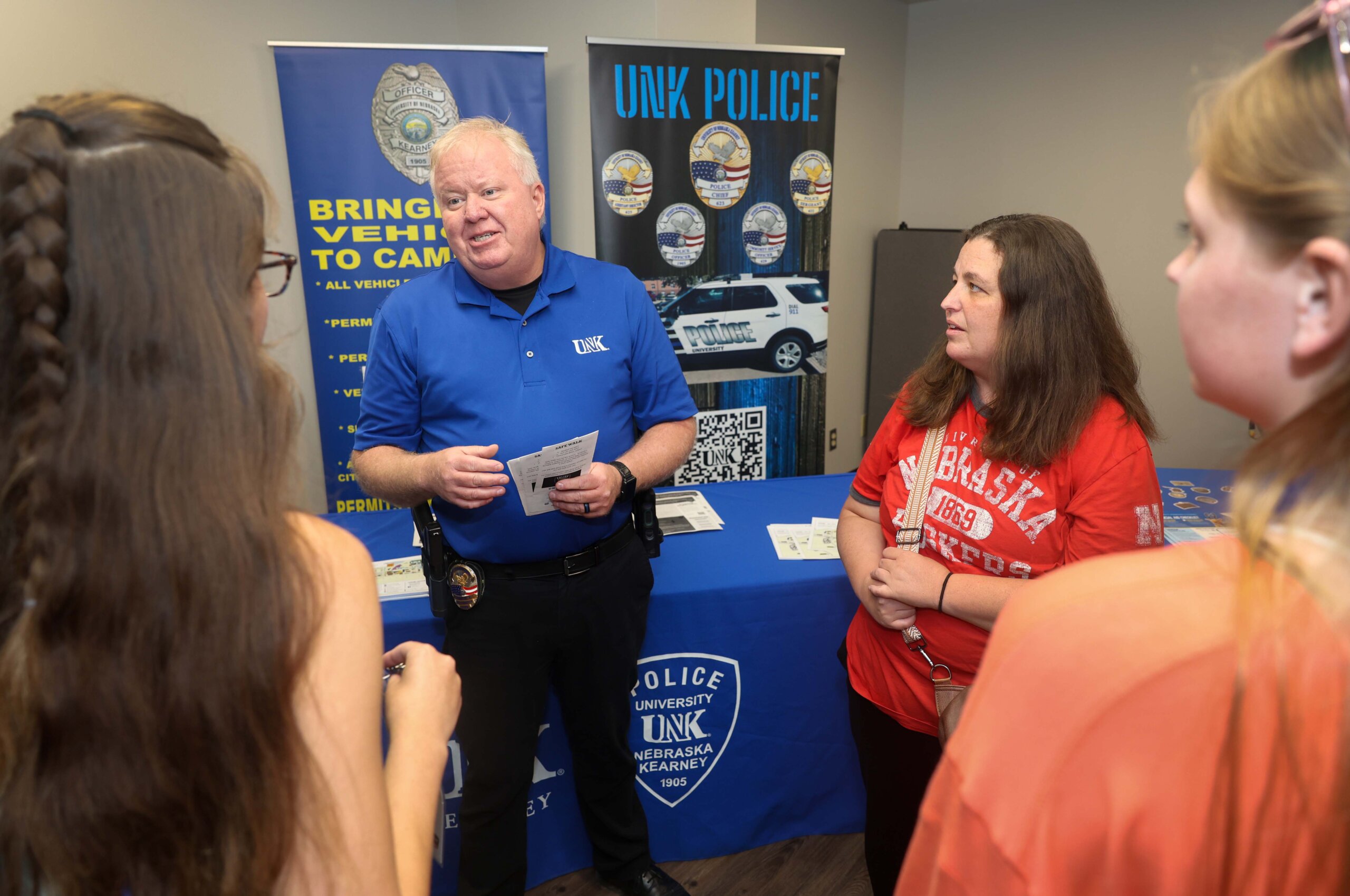 Students and their families learn about campus offerings at a resource fair.