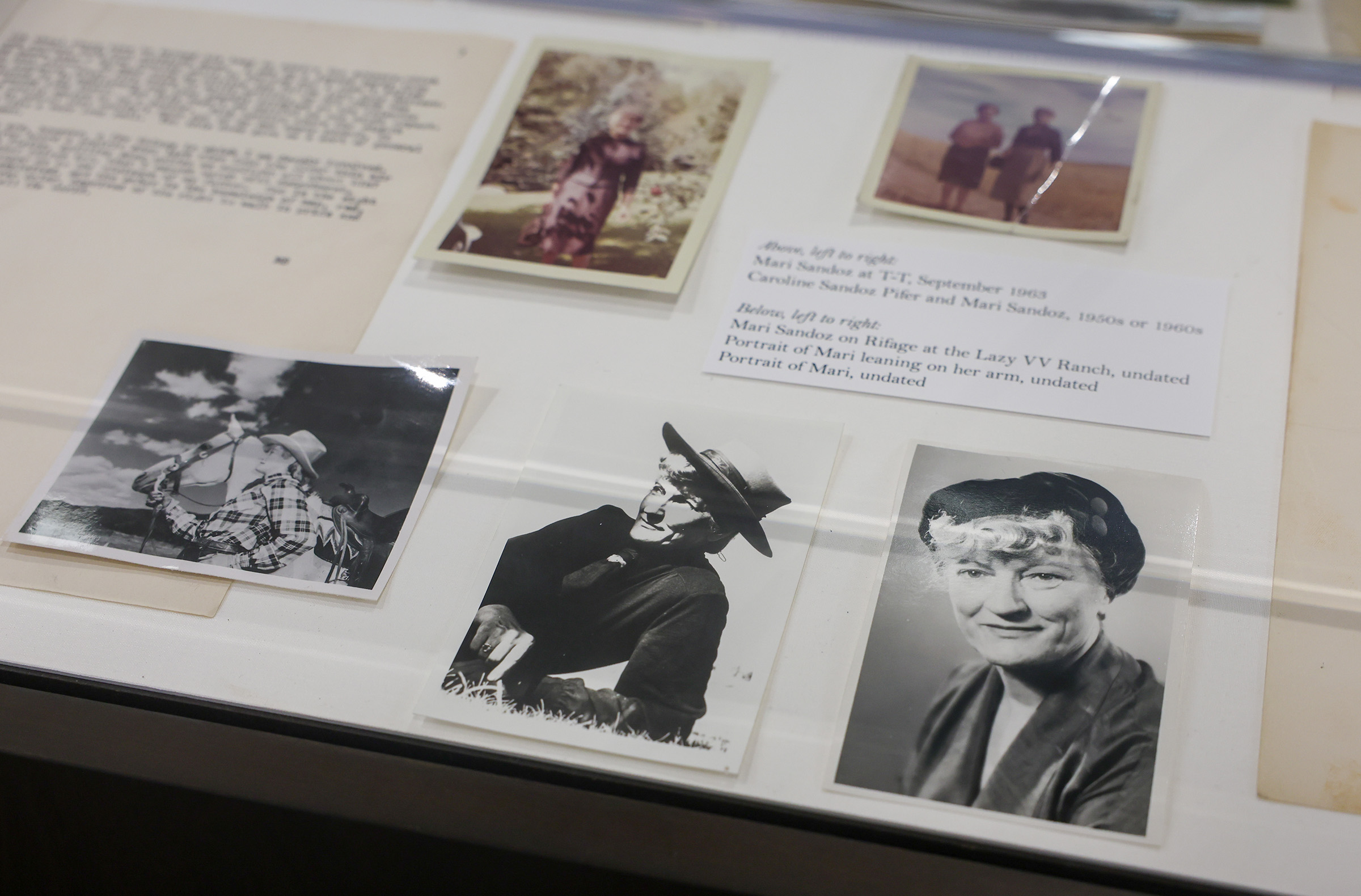 A portion of the Mari Sandoz archival collection is on display inside UNK’s Calvin T. Ryan Library.