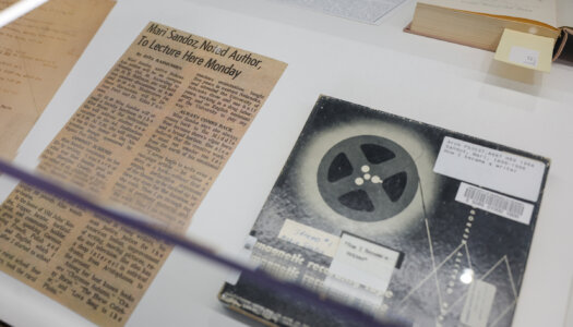 A portion of the Mari Sandoz archival collection is on display inside UNK’s Calvin T. Ryan Library.