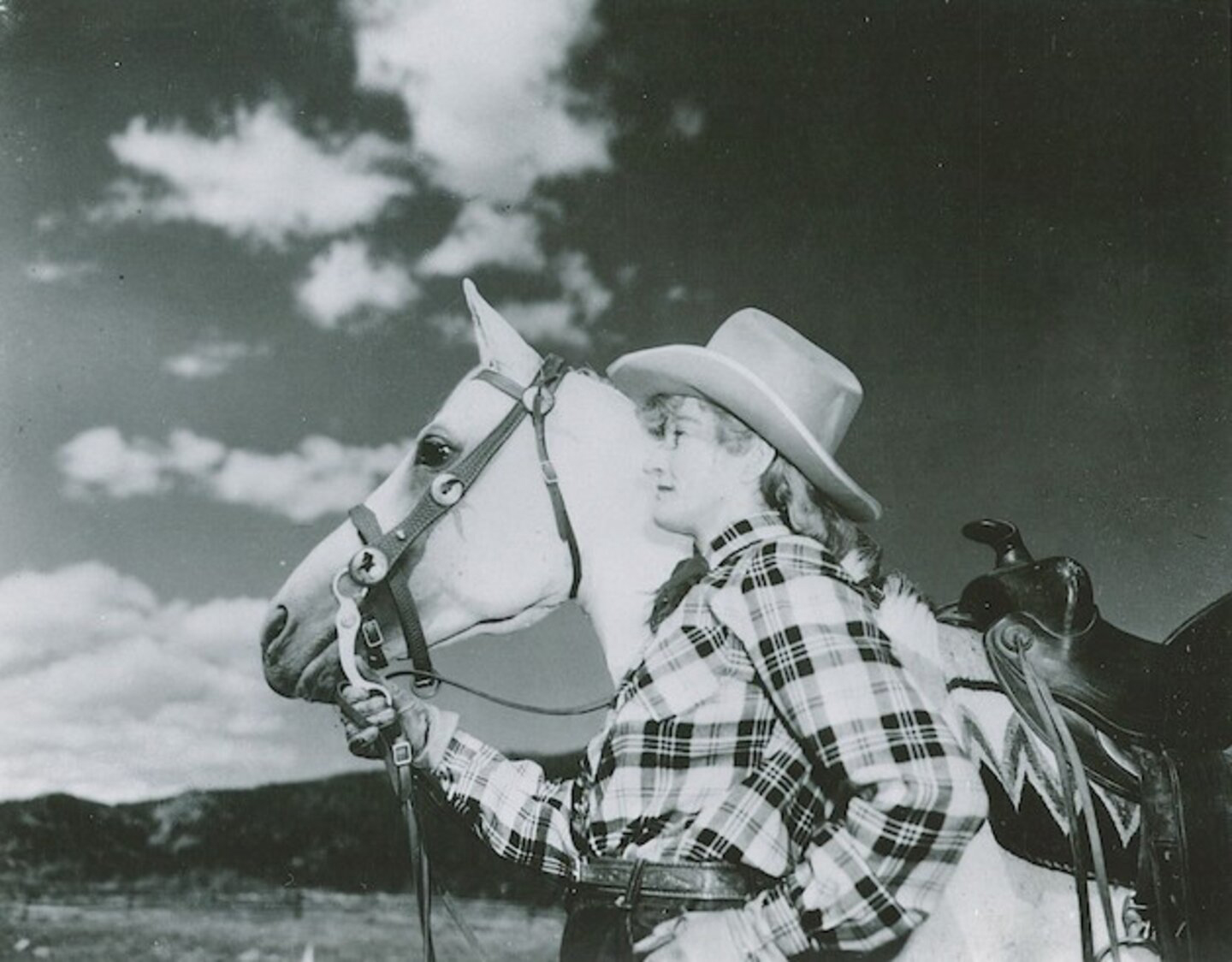 Mari Sandoz is pictured at the Van Vleet ranch in Colorado in 1942.