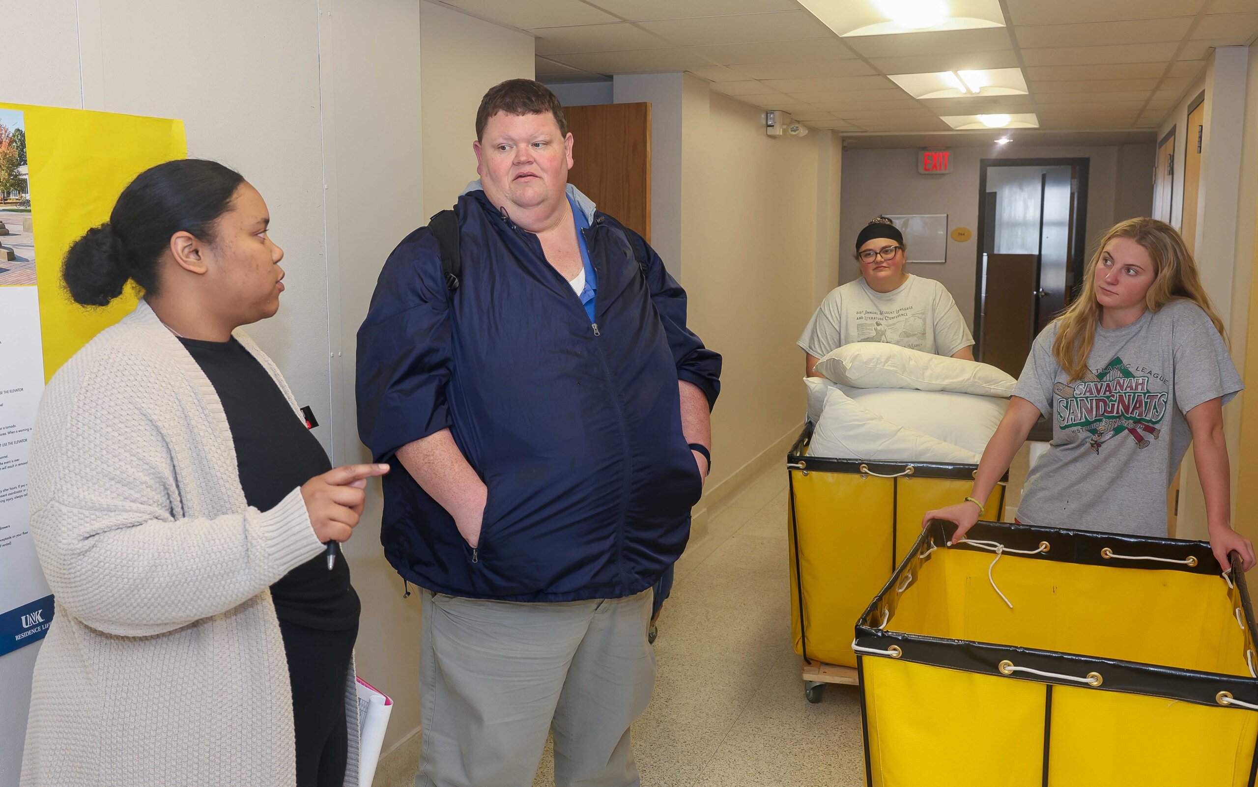 Matt Allbright meets with Residence Life staff.