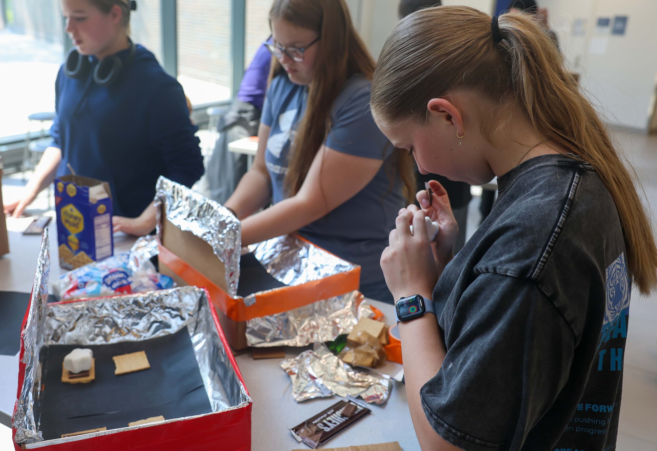 Students participate in an activity at the QUASAR Camp at UNK.